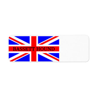 nom basset hound sur drapeau