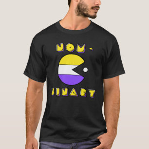 Nom Binary Pride Non Binary Flag Retro Gaming T-Shirt