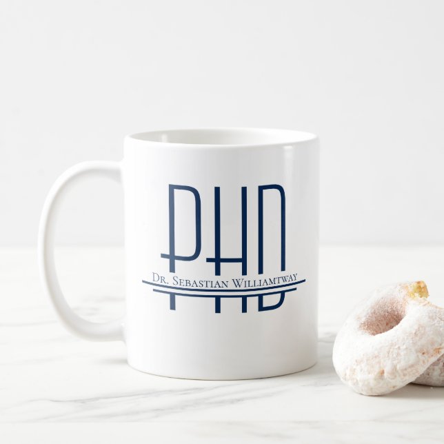 Nom Blue PhD Coffee Mug (Avec donut)