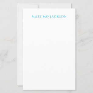 Nom Calligraphie Simple Blanc Bleu Papier