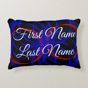 Nom Changer Coussin double bleu géométrique