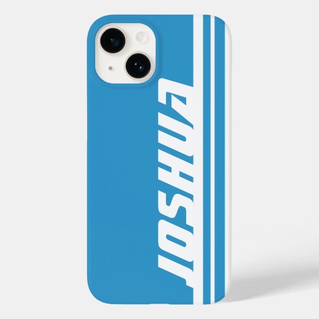 Nom ciel bleu & blanc strié coque iphone sport (Verso)