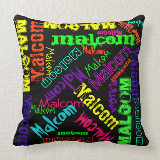 Nom Collage Coussin Couleurs électriques néon bril