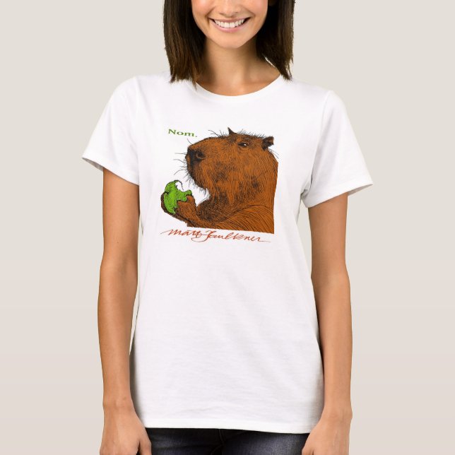 "Nom." Colourful Capybara Woman's Tee (Front)