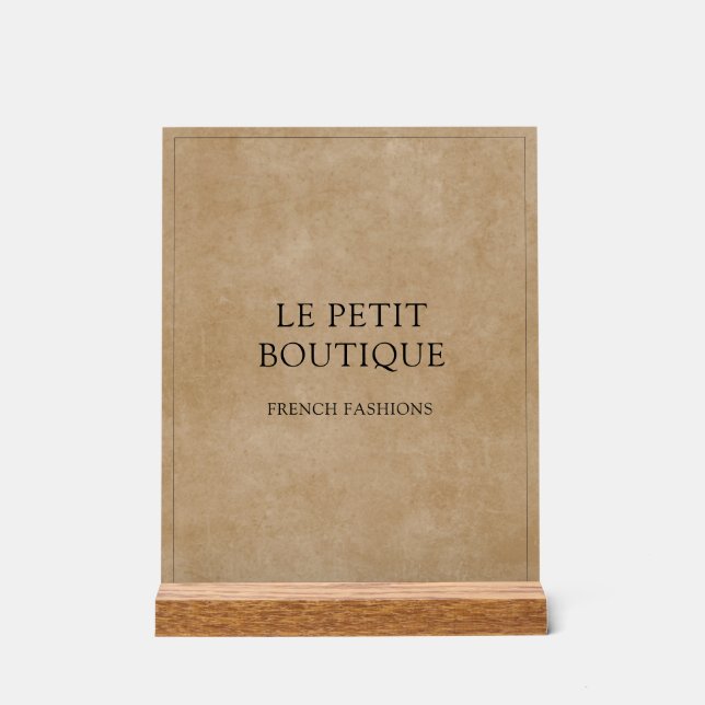 Nom commercial minimaliste sur Rustic Brown (Recto)