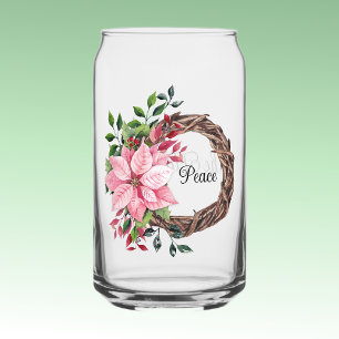 Nom, Couronne de poinsettia rose Paix 16oz
