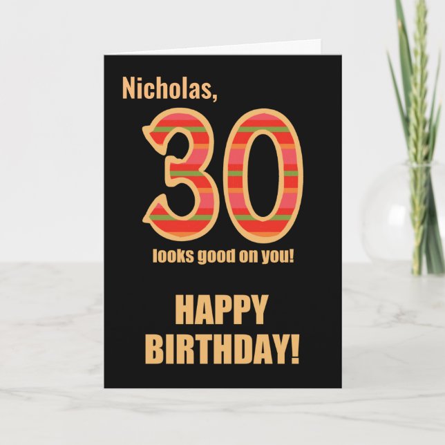 Nom customisé 30e anniversaire pour Lui Carte (Devant)