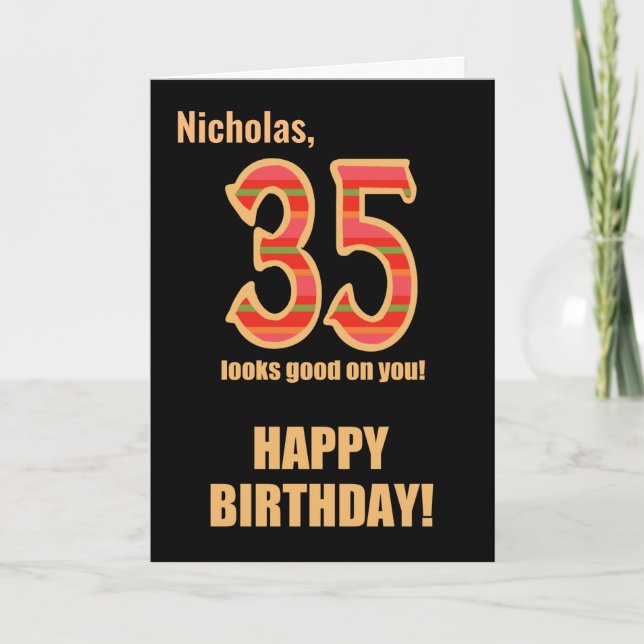 Nom customisé 35e anniversaire de sa carte (Devant)