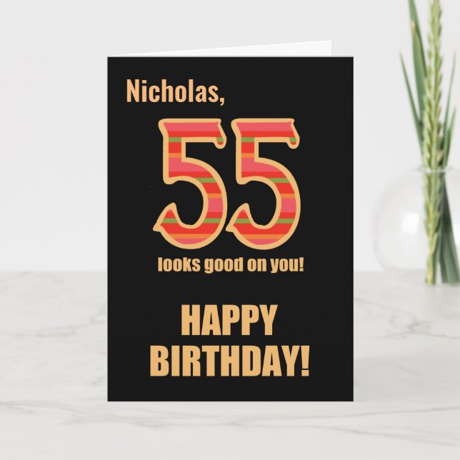 Nom customisé 55e anniversaire de sa carte (Devant)