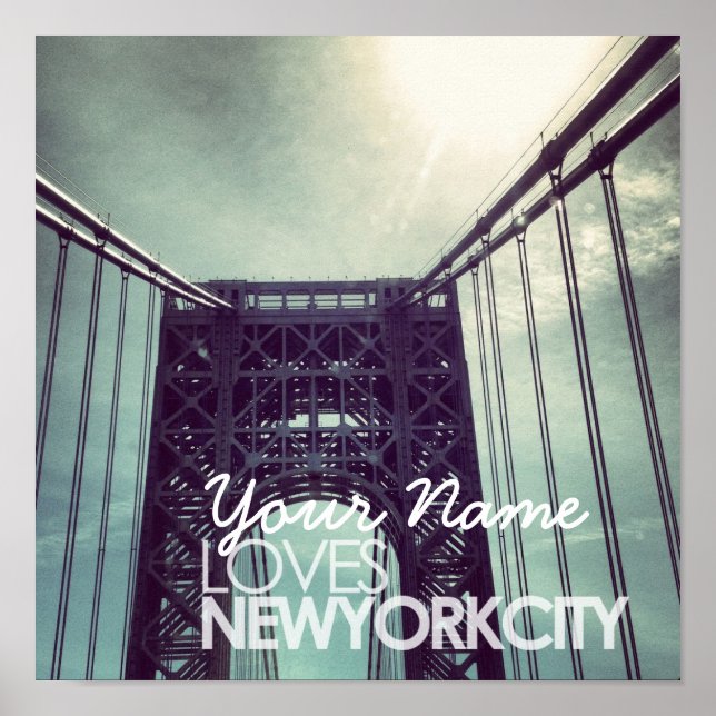 Nom customisé Aime New York City Poster (Devant)