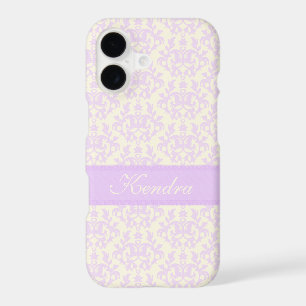 Nom damassé violet clair et crème