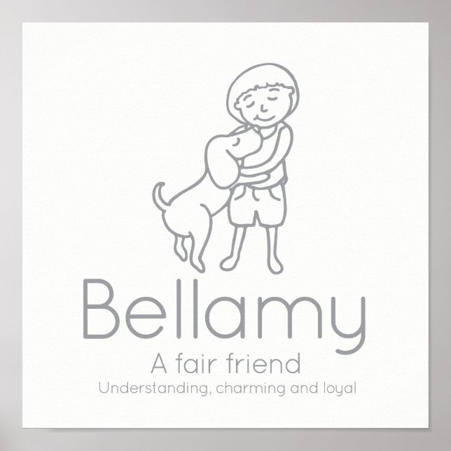 Nom d'amitié Bellamy signifiant affiche personnali (Devant)