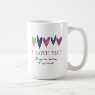 Nom d'amour mignon Coeurs Avocado Navy Coffee Mug
