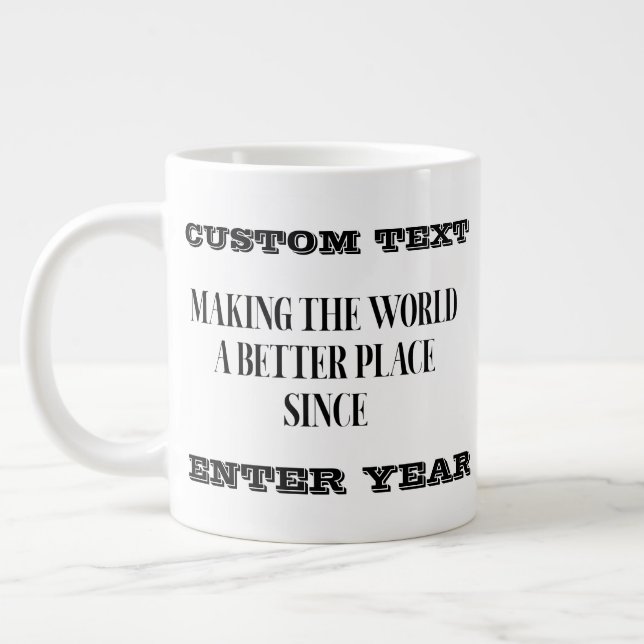 Nom d'anniversaire personnalisé et Mug de l'année (Gauche)