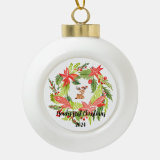 Nom de bébé personnalisé ornement de Noël en céram