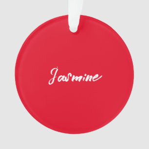 Nom de calligraphie rouge blanc minimaliste modern