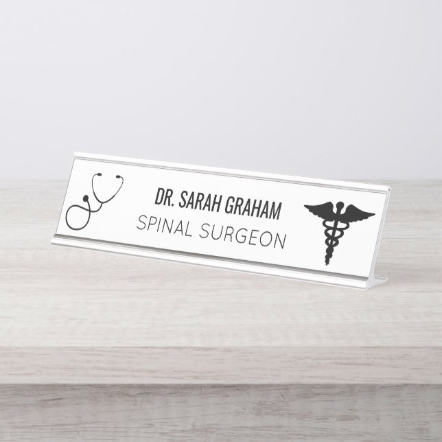 Nom de carrière Médicale Plaque Infirmière Docteur (Devant)