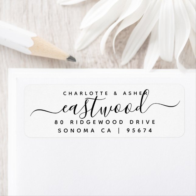 Nom de couple Adresse de retour Étiquette (En situation)