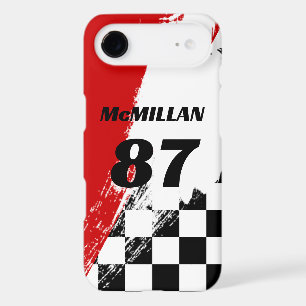 Nom de course Numéro Rouge Damier Noir et Blanc