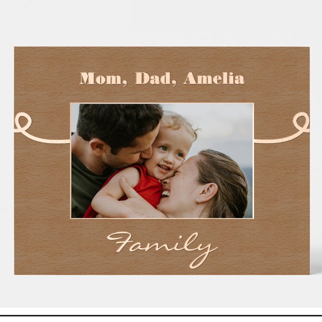 Nom de famille Cadre photo en bois personnalisé (Créateur téléchargé)