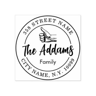 Nom de Famille Calligraphie Tampon encreur en bois