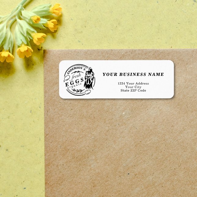 Nom de famille Chicken Eglise Adresse décorative (Family Name Chicken Egg Farm Decorative Address label)