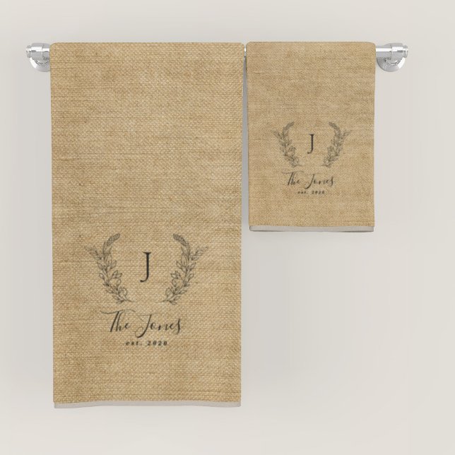 Nom de famille de la ferme rustique monogramme (Créateur téléchargé)