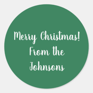 Nom de famille Green Joyeux Noël Étiquette cadeau 