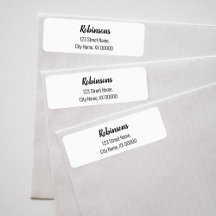 Nom de famille personnalisé Adresse Noir Blanc