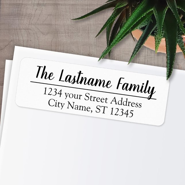 Nom de famille personnalisé Angeletti Script Adres (Personalized Return Address Labels)