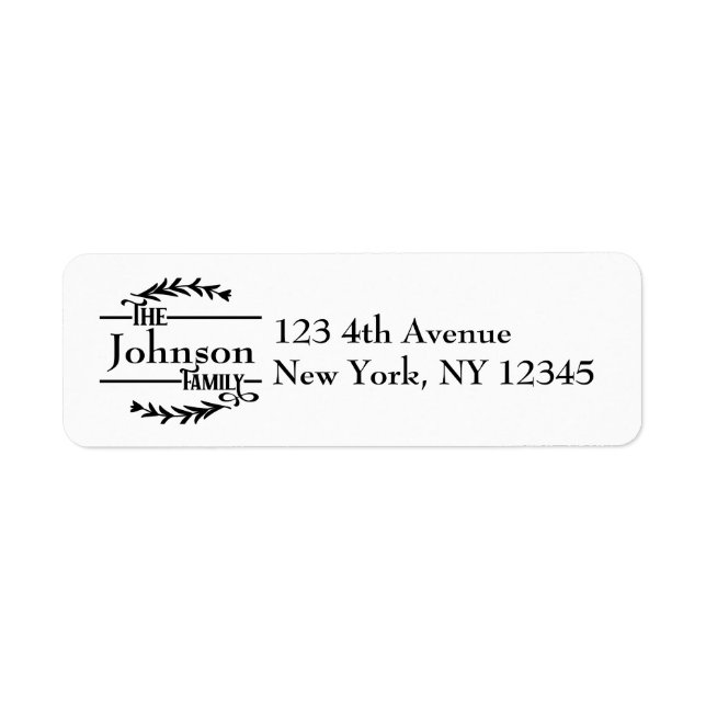 nom de famille personnalisé étiquettes de adresse (Devant)