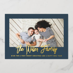 Nom de famille personnalisé Photo Foil Carte de va