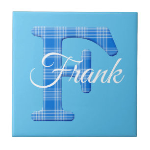 Nom de garçon personnalisé carreau lettre F