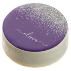 Nom de jeune fille pailleté violet argenté