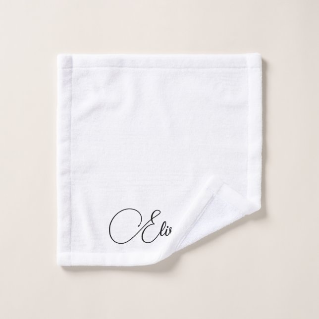 Nom de la calligraphie Modèle personnalisé noir bl (Gant de toilette)
