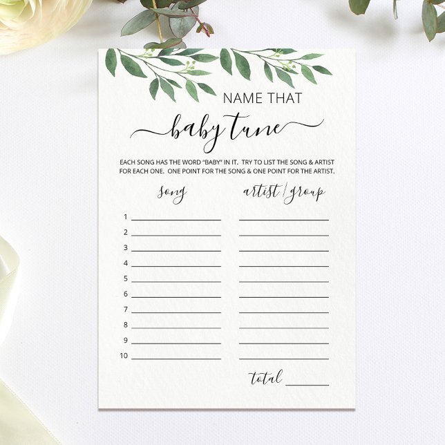 Nom de la carte de jeu de Baby shower de la mélodi (Créateur téléchargé)