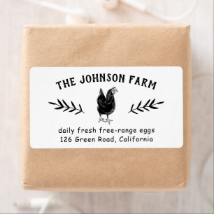 Nom de la ferme Oeufs de poulet frais Étiquette de