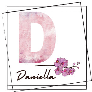 Nom de la fille Lettre D Aquarelle rose Poster