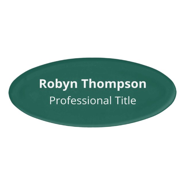 Nom de la forme ovale verte Balise Badge acrylique (Devant)