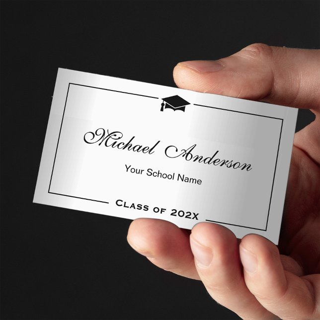 Nom de la graduation Carte Namecard Silver Metalli (Créateur téléchargé)