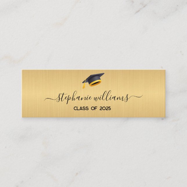 Nom de la graduation Carte Script moderne Insérer  (Devant)