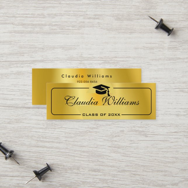 Nom de la graduation Carte Script moderne Insérer  (Devant/Arrière en situation)