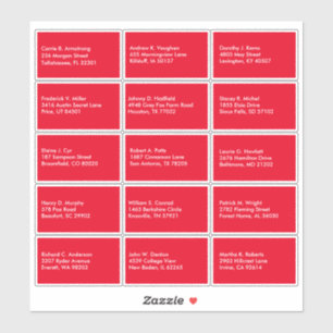 Nom de la liste d'invités Adresse Autocollant pers