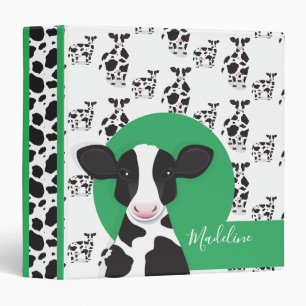 Nom de la vache Animal Motif 3 Anneau Classeur