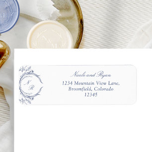 Nom de l'adresse de retour du mariage élégant du m