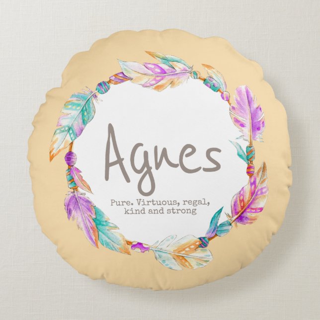 Nom de l'aquarelle de plume signifiant coussin ron (Devant)