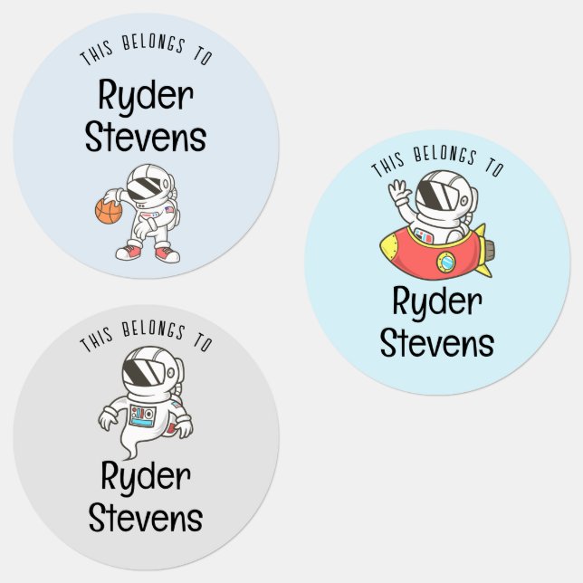 Nom de l'astronaute étanche Étiquettes (Groupe)