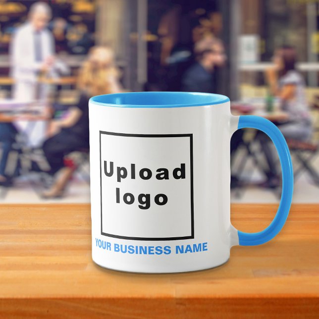 Nom de l'entreprise et logo sur la Mug Combo bleu  (Build brand name awareness. Your business name and logo on light blue combo mug.)