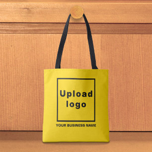 Nom de l'entreprise et logo sur sac cabas jaune