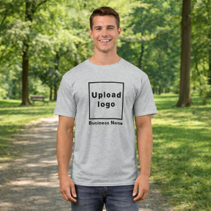 Nom de l'entreprise et logo T-Shirt gris pour ho
